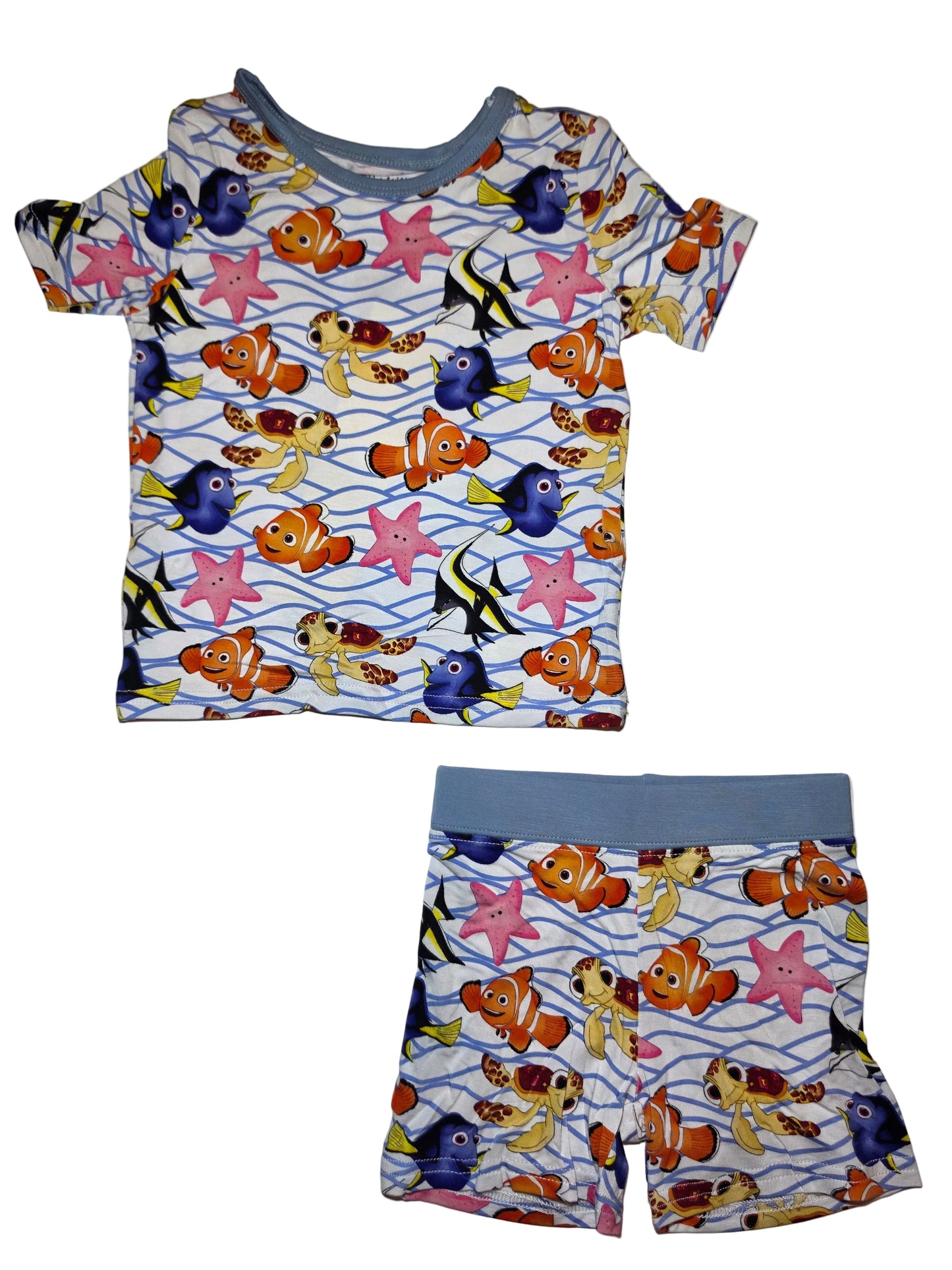 Fishy Bamboo Short Set (Biker Style)