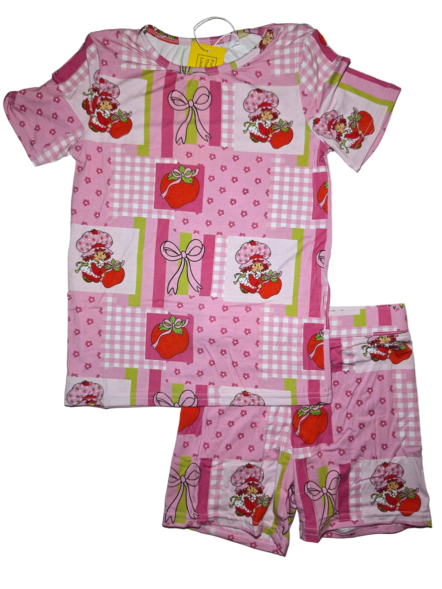 Strawberry Girl Bamboo Short Set (Biker Style)