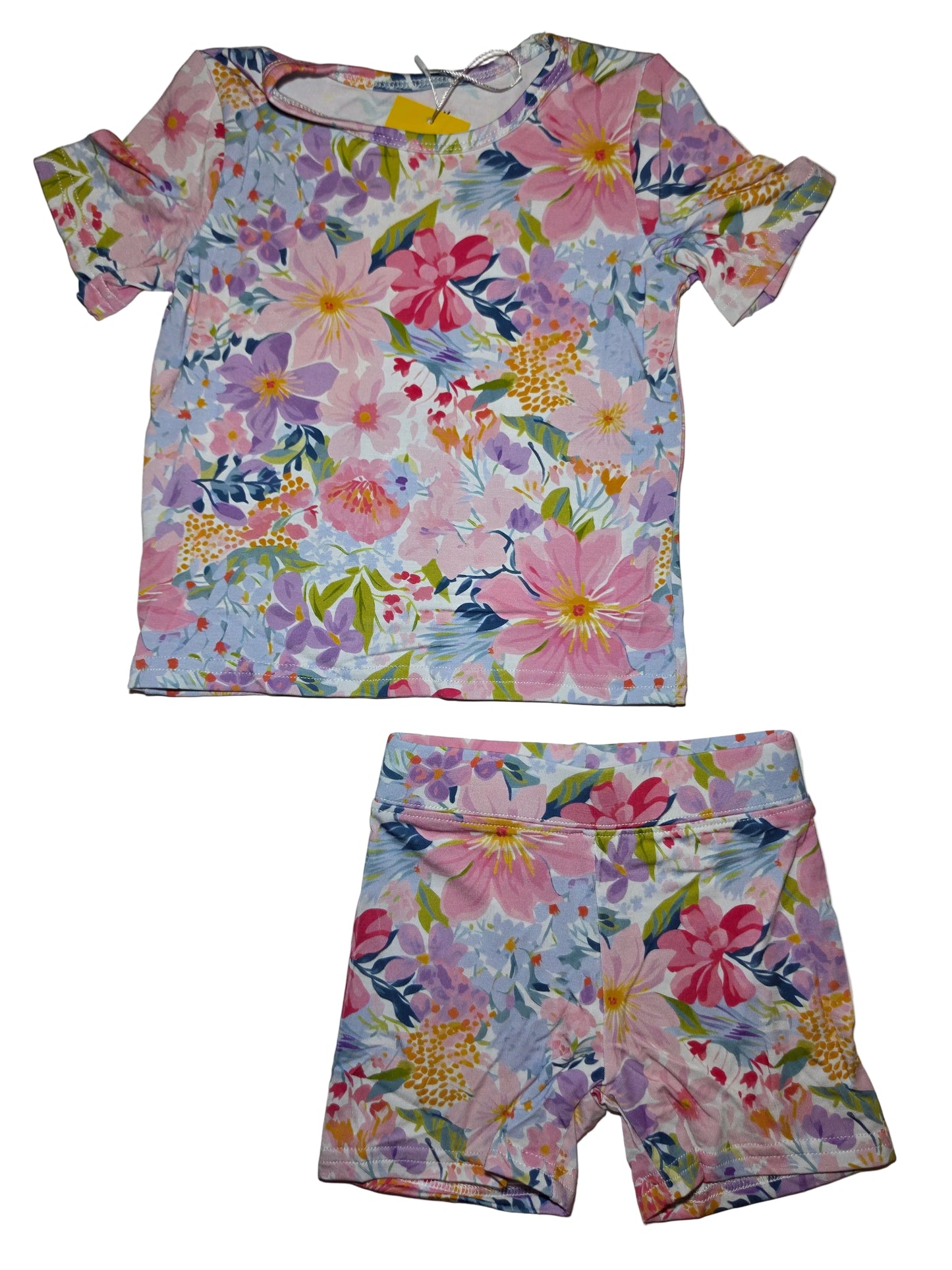 Flower Bamboo Short Set (Biker Style)