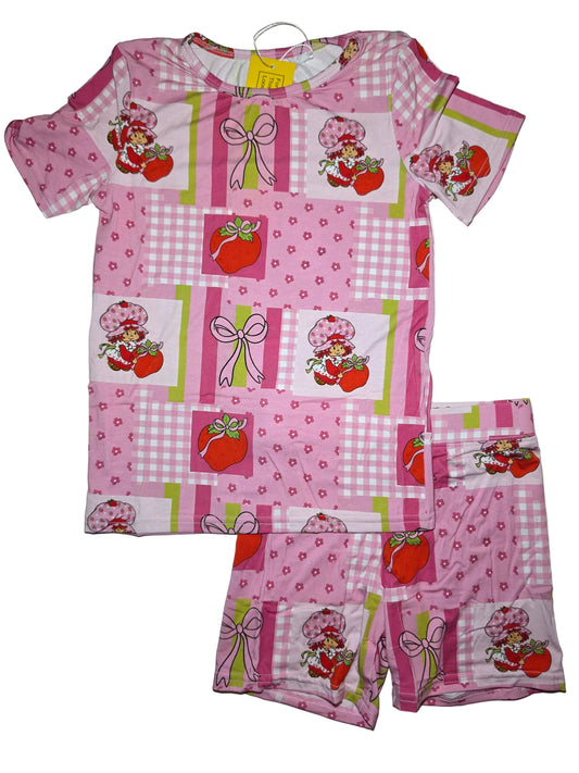Strawberry Girl Bamboo Short Set (Biker Style)