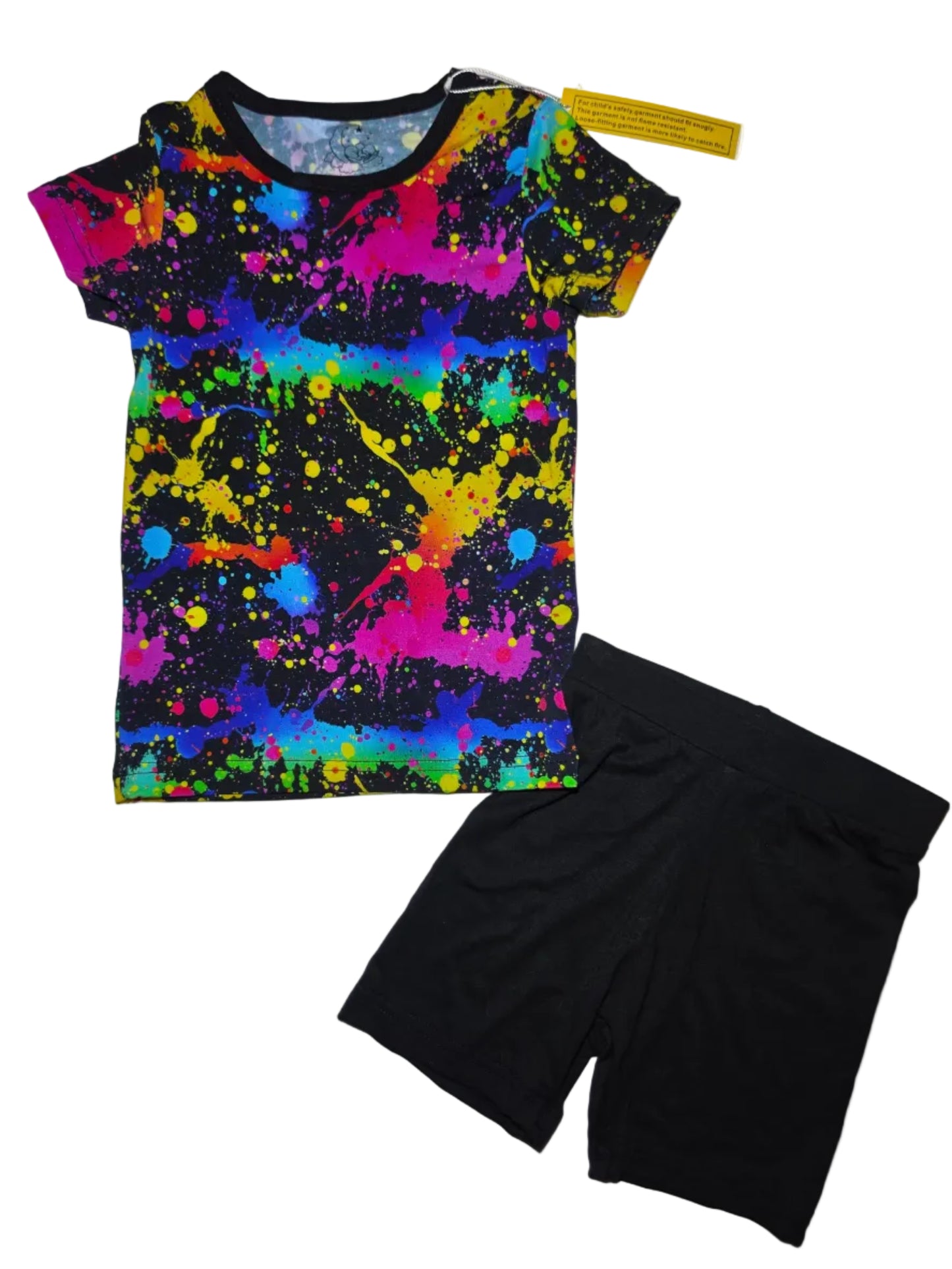 Paint Splatter Bamboo Short Set (Biker Style)