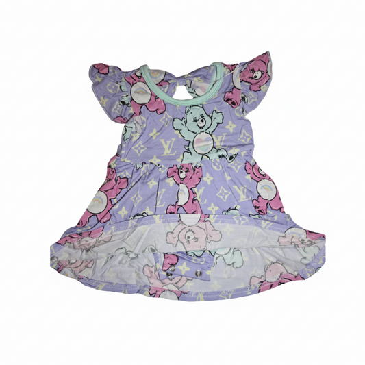 Pastel Boujee Bears Bamboo Dress (Bodysuit)
